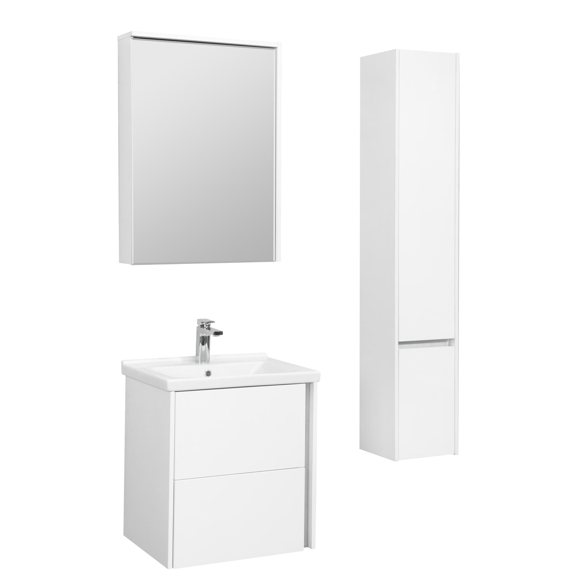 Зеркальный шкаф 60 см Акватон Стоун 1A231502SX010 белый
