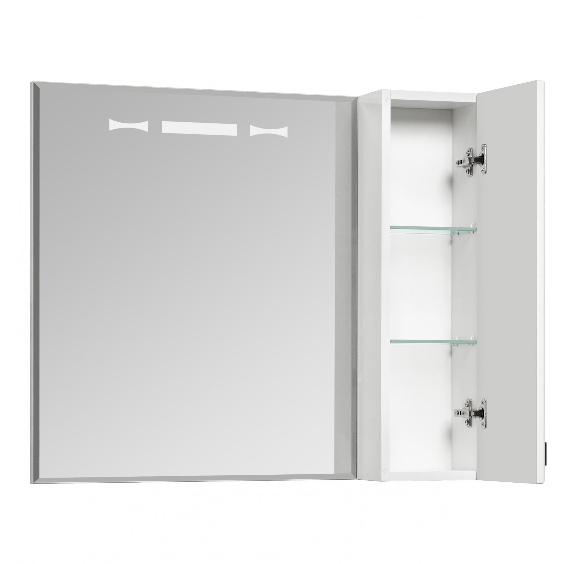 Шкаф-зеркало с подсветкой 80 см Акватон Диор 1A168002DR01R белый