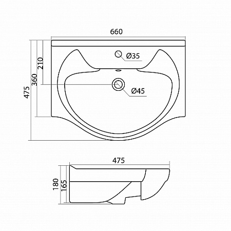 Тумба с раковиной Акватон Лиана 65 1A1657K0LL010, белый