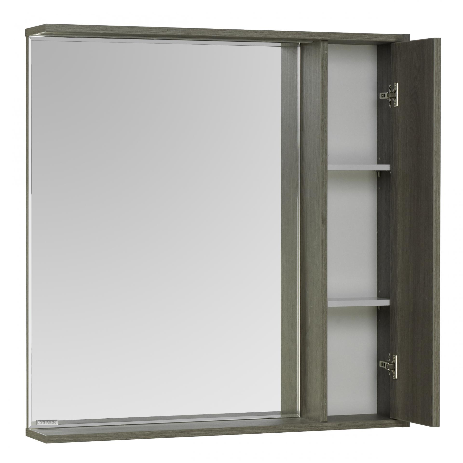 Зеркальный шкаф 80 см Акватон Стоун 1A228302SXC80 коричневый