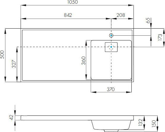 Раковина 105 см Акватон Лондри 1A72223KLH010