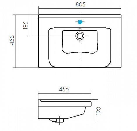 Раковина 80 см Акватон Миранда 1WH302251